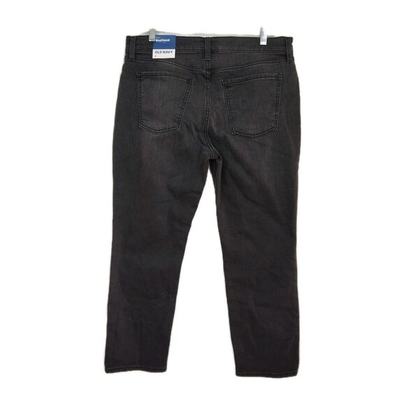 NWT Old Navy Jeans Women's Size 8 Black Mid-rise Boyfriend Built-In Warm - Picture 2 of 12